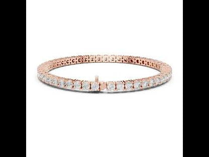 18k Rose Gold Round Lab-Grown Diamond Party Wear Bracelet for Women | Pure Carat