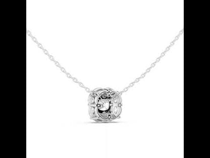 18K White Gold Pear & Cushion Square Lab-Grown Diamond Pendant for Women | Wedding Wear | Pure Carat