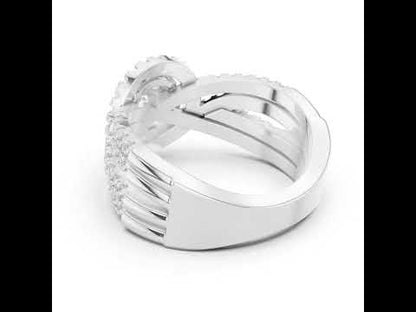 18K White Gold Round Lab-Grown Diamond Stud Ring for Women | Anniversary Gift | Pure Carat