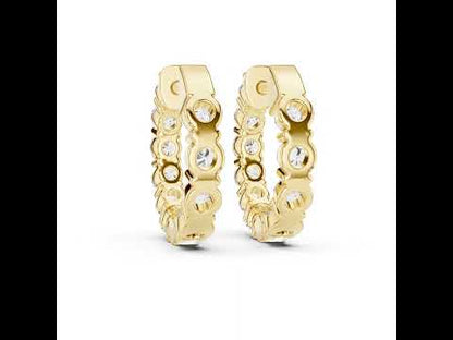18K White Gold Round Lab-Grown Diamond Earrings for Women | Party Wear | Pure Carat
