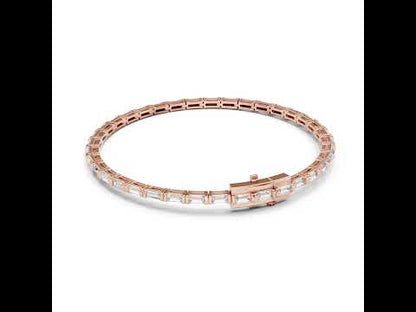 Pure Carat 18K Rose Gold Baguette Cut Diamond Bracelet for Women – Engagement Jewellery