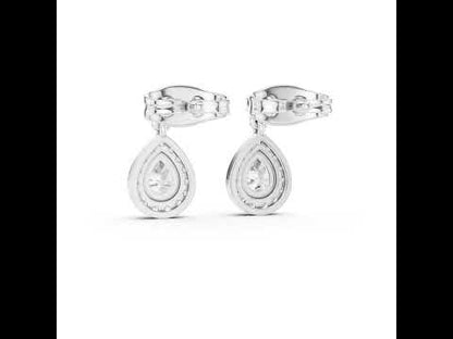 18K Yellow Gold Round & Pear Lab-Grown Diamond Engagement Earrings for Women | Pure Carat