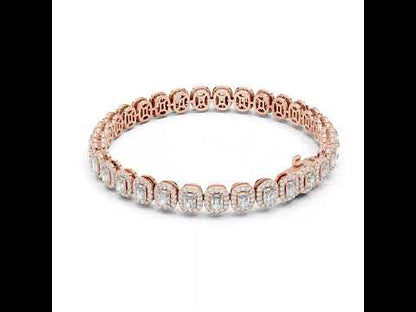 Pure Carat 18K Rose Gold Party Wear Bracelet with Radiant & Round Lab-Grown Diamonds