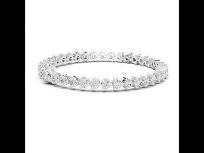 14k Yellow Gold Round Lab-Grown Diamond Wedding Bracelet for Women | Pure Carat