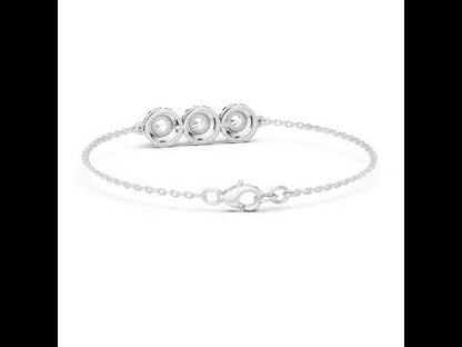 18k Yellow Gold Round Lab-Grown Diamond Wedding Bracelet for Women | Pure Carat