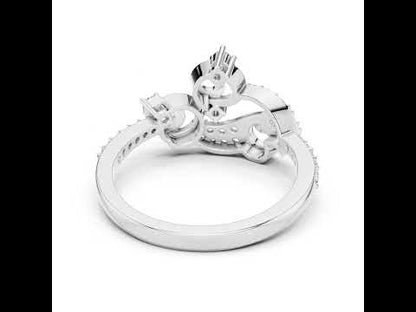 14K Yellow Gold Round Lab-Grown Diamond Drop Ring for Women | Party Wear | Pure Carat