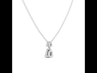18K White Gold Round Lab-Grown Diamond Pendant for Women | Everyday Wear | Pure Carat