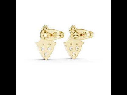 14K Yellow Gold Round Lab-Grown Diamond Everyday Wear Earrings for Women | Pure Carat