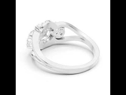 18K Rose Gold Round Lab-Grown Diamond Drop Ring for Women | Party Wear | Pure Carat