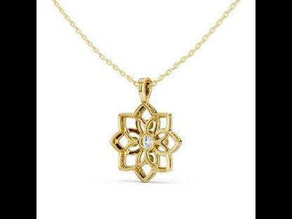 18K Rose Gold Round Lab-Grown Diamond Pendant for Women | Engagement | Pure Carat
