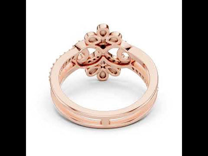 14K White Gold Round Lab-Grown Diamond Drop Bridal Ring for Women | Pure Carat