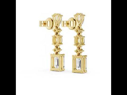 Pure Carat 18K Yellow Gold Pear, Oval & Emerald Cut Diamond Stud Earrings – Pure Carat