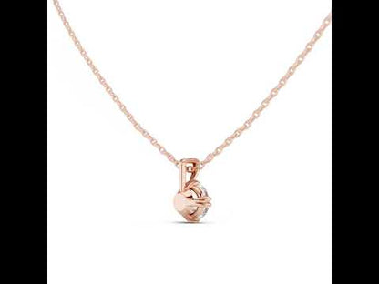 18K White Gold Round Lab-Grown Diamond Pendant for Women | Everyday Wear | Pure Carat