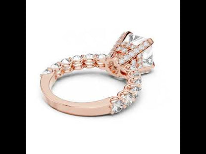 Princess & Round Lab-Grown Diamond Ring in 14K Rose Gold – Pure Carat