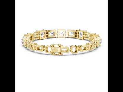 18k White Gold Radiant/Emerald Lab-Grown Diamond Office Wear Bracelet | Pure Carat