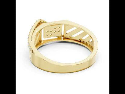 18K Yellow Gold Round Lab-Grown Diamond Everyday Wear Drop Ring for Women | Pure Carat