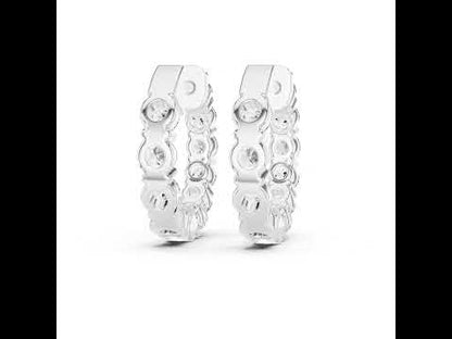 18K White Gold Round Lab-Grown Diamond Earrings for Women | Party Wear | Pure Carat