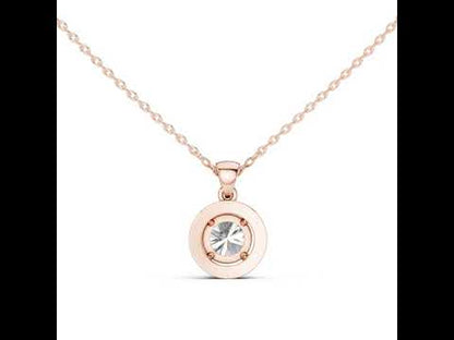 Pure Carat 14K Rose Gold Pendant with Round Lab-Grown Diamond - Office Wear Collection