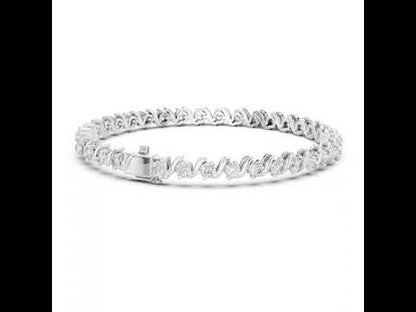 14k White Gold Round Lab-Grown Diamond Everyday Wear Bracelet for Women | Pure Carat