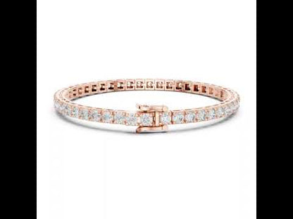 18k Rose Gold Round Lab-Grown Diamond Wedding Bracelet for Women | Pure Carat