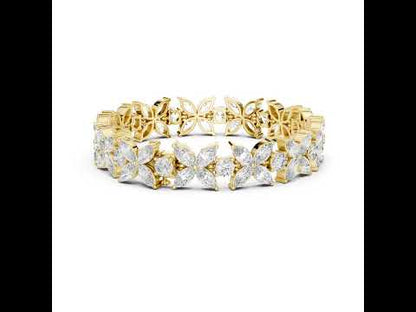 Marquise & Round Lab-Grown Diamond Bracelet in 18K White Gold for Women – Pure Carat