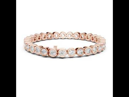 18k White Gold Round Lab-Grown Diamond Anniversary Gift Bracelet | Pure Carat