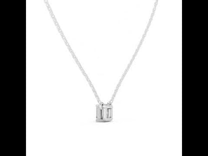 14K Rose Gold Emerald Square Lab-Grown Diamond Pendant for Women | Wedding Wear | Pure Carat