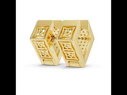 18K Yellow Gold Round Lab-Grown Diamond Wedding Earrings for Women - Pure Carat
