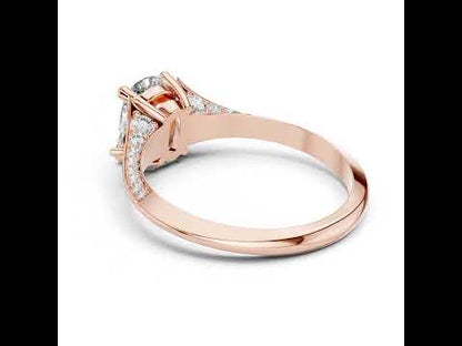 18K White Gold Cushion Trillion & Round Lab-Grown Diamond Solitaire Ring for Women | Anniversary Gift | Pure Carat