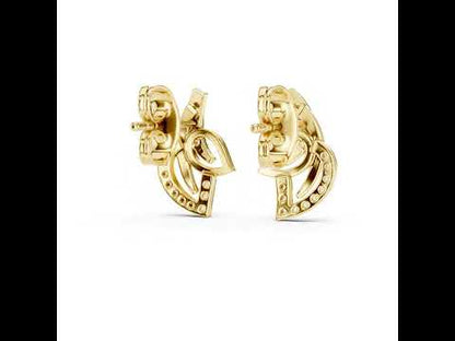 18K Yellow Gold Round Lab-Grown Diamond Drop Earrings for Women | Anniversary Gift | Pure Carat