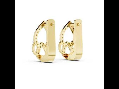 Women’s Engagement Earrings in 18K Yellow Gold with Round Lab-Grown Diamonds | Pure Carat