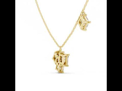 14K Yellow Gold Princess Lab-Grown Diamond Pendant for Women | Wedding Wear | Pure Carat