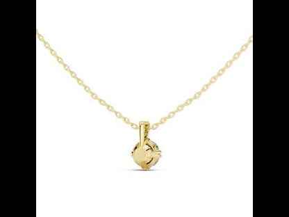 18K White Gold Round Lab-Grown Diamond Pendant for Women | Everyday Wear | Pure Carat