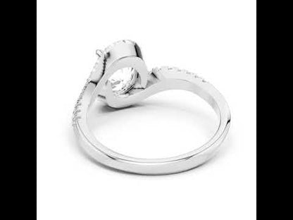 18K White Gold Round & Oval Lab-Grown Diamond Ring for Women | Wedding | Pure Carat