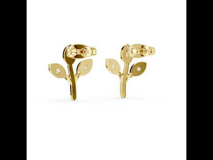 18K Rose Gold Round Lab-Grown Diamond Everyday Wear Earrings for Women | Pure Carat