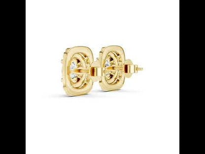 Round Lab-Grown Diamond Drop Earrings in 18K Rose Gold | PureCarat