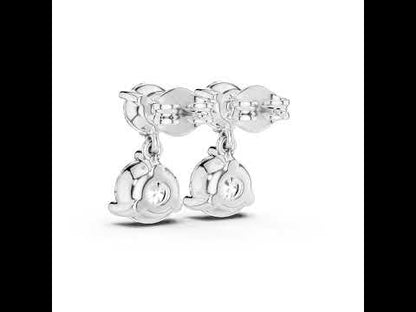 Women’s Party Wear Earrings in 14K Rose Gold with Round Lab-Grown Diamonds | Pure Carat