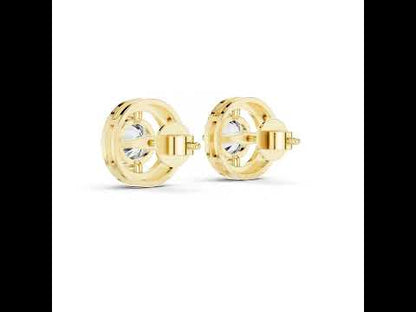 18K White Gold Round Lab-Grown Diamond Drop Earrings | PureCarat