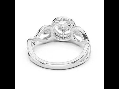 14K Yellow Gold Round Lab-Grown Diamond Drop Ring for Women | Bridal Wear | Pure Carat