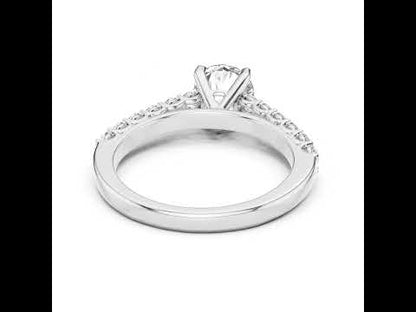 14K White Gold Round Lab-Grown Diamond Drop Ring for Women Office Wear Pure Carat