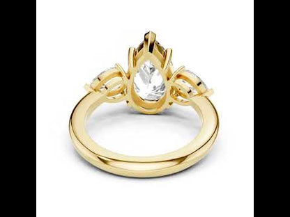 14K Yellow Gold Pear Lab-Grown Diamond Wedding Ring for Women | Pure Carat