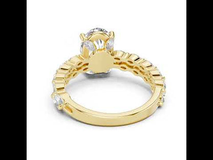 14K White Gold Marquise & Oval Lab-Grown Diamond Engagement Ring for Women - Pure Carat