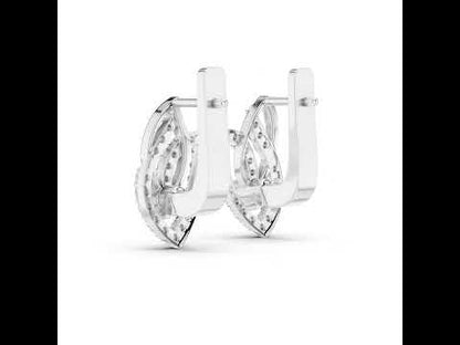 Pure Carat 18K White Gold Round Cut Lab-Grown Diamond Earrings for Women