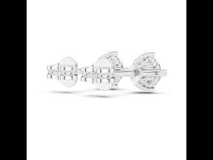 18K White Gold Cushion Square Cut Diamond Stud Earrings for Women | Wedding Wear | Pure Carat