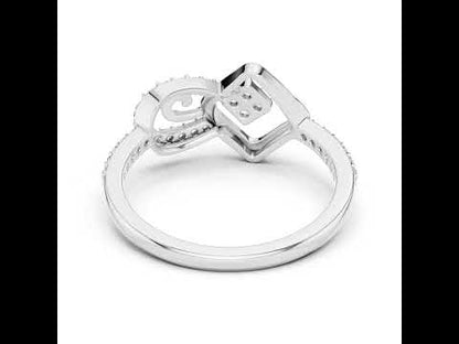 18K White Gold Round Lab-Grown Diamond Drop Ring for Women | Office Wear | Pure Carat