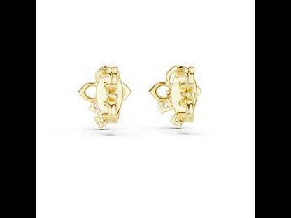 18K White Gold Round Lab-Grown Diamond Earrings for Women | Party Wear | Pure Carat