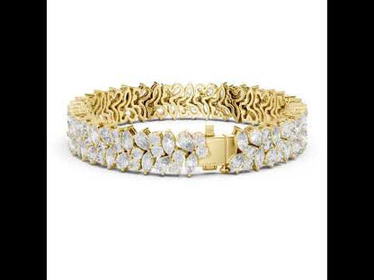 14k Rose Gold Pear Marquise Round Lab-Grown Diamond Bridal Bracelet | Pure Carat