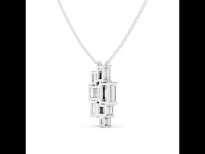 14K White Gold Emerald Lab-Grown Diamond Pendant for Women | Bridal Wear | Pure Carat