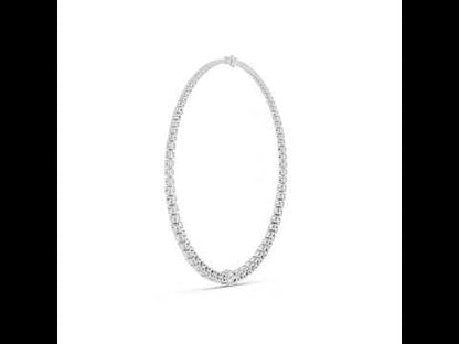 18k Yellow Gold Oval/Round Lab-Grown Diamond Everyday Wear Necklace for Women | Pure Carat