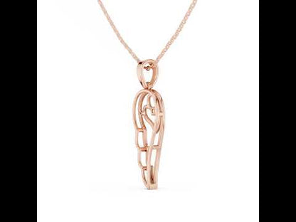 14K Yellow Gold Round Lab-Grown Diamond Pendant for Women | Bridal Wear | Pure Carat